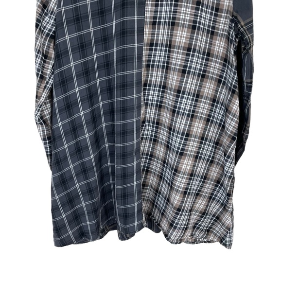 ⭐️2/$20 J Jill Plaid Multi Plaid Patchwork Button Down Tunic Flannel Blouse - Picture 12 of 16